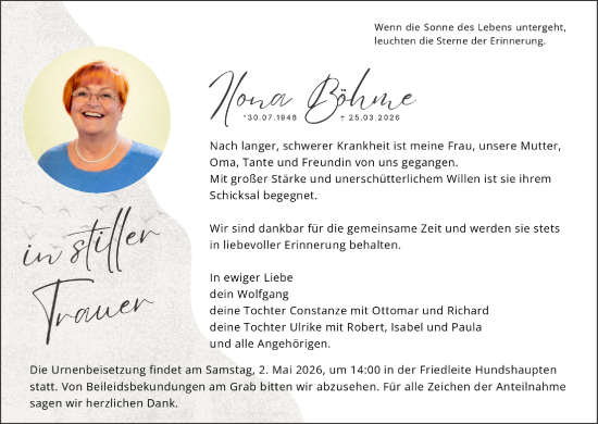 Anzeige von Hona Böhme von MGO