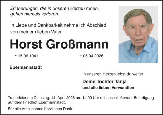 Anzeige von Horst Großmann von MGO