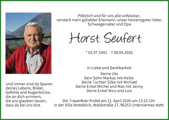 Anzeige von Horst Sewdert von MGO