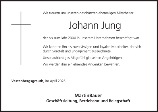 Anzeige von Johann Jung von MGO