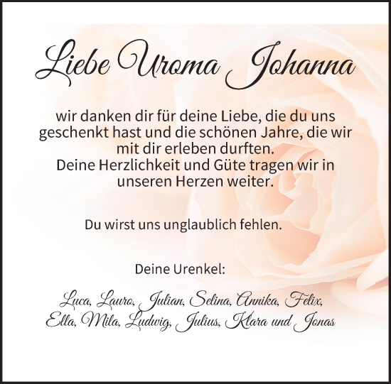 Anzeige von Johanna  von MGO