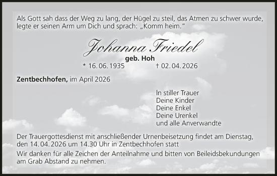 Anzeige von Johanna Friedel von MGO