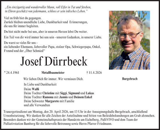 Anzeige von Josef Dürrbeck von MGO