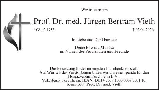 Anzeige von Jürgen Bertram Vieth von MGO