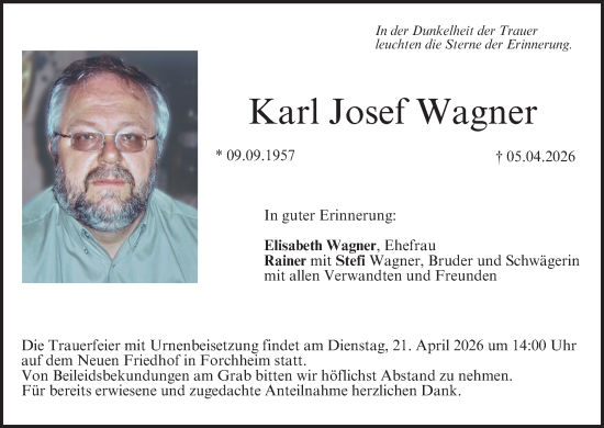 Anzeige von Karl Josef Wagner von MGO