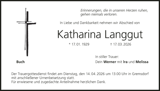 Anzeige von Katharina Langgut von MGO