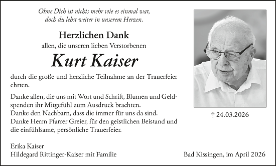 Anzeige von Kurt Kaiser von MGO