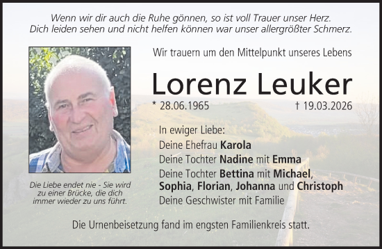 Anzeige von Lorenz Leuker von MGO