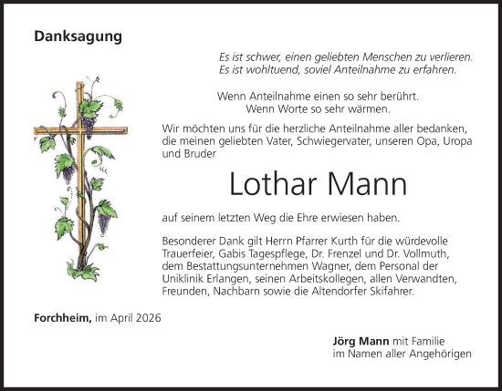 Anzeige von Lothar Mann von MGO
