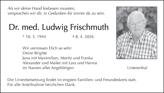 Anzeige von Ludwig Frischmuth von MGO