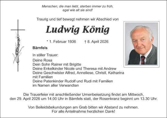 Anzeige von Ludwig König von MGO