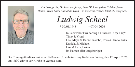 Anzeige von Ludwig Scheel von MGO