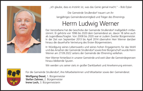 Anzeige von Ludwig Werner von MGO