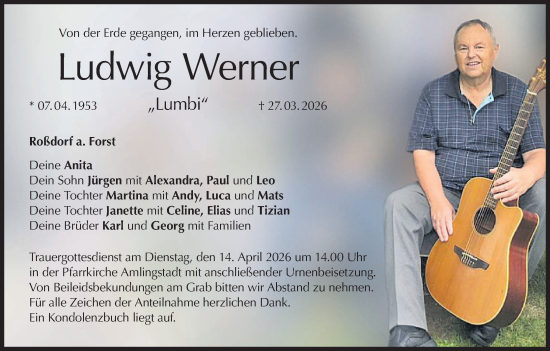 Anzeige von Ludwig Werner von MGO