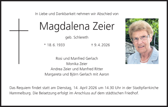 Anzeige von Magdalena Zeier von MGO