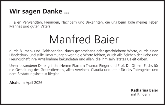 Anzeige von Manfred Baier von MGO