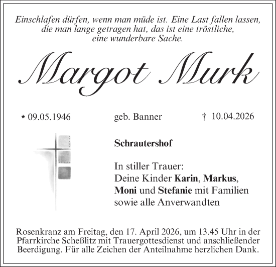 Anzeige von Margot Murk von MGO