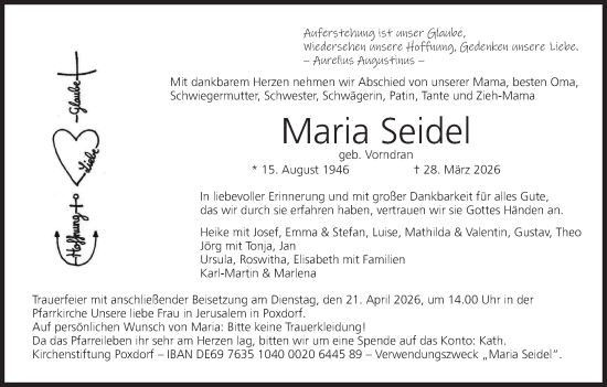 Anzeige von Maria Seidel von MGO