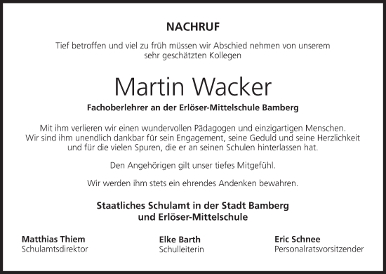 Anzeige von Martin Wacker von MGO