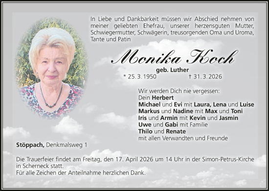 Anzeige von Monika Koch von MGO