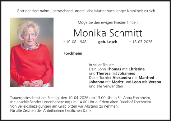 Anzeige von Monika Schmitt von MGO