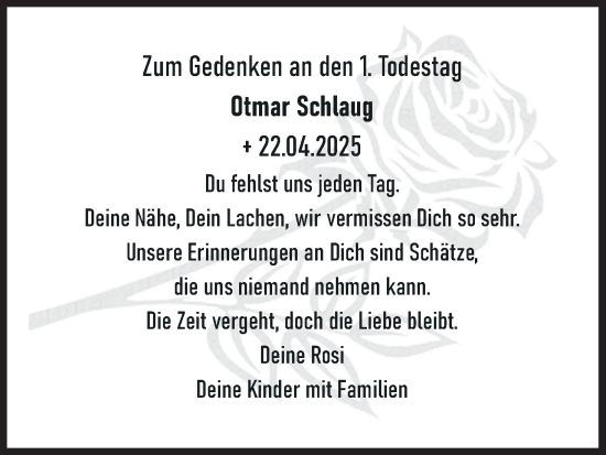 Anzeige von Otmar Schlaug von MGO