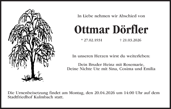 Anzeige von Ottmar Dörfler von MGO