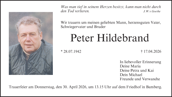 Anzeige von Peter Hildebrand von MGO