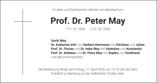 Anzeige von Peter May von MGO