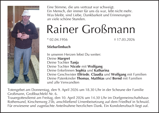 Anzeige von Rainer Großmann von MGO