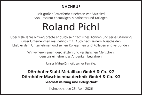 Anzeige von Roland Pichl von MGO