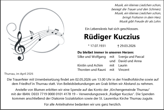 Anzeige von Rüdiger Kuczius von MGO