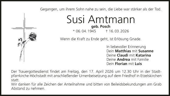 Anzeige von Susi Amtmann von MGO