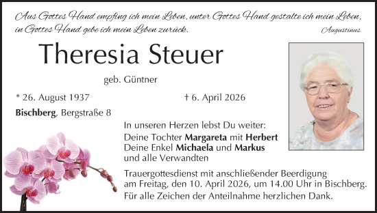 Anzeige von Theresia Steuer von MGO