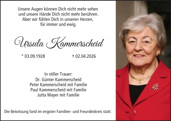 Anzeige von Ursula Kammerscheid von MGO