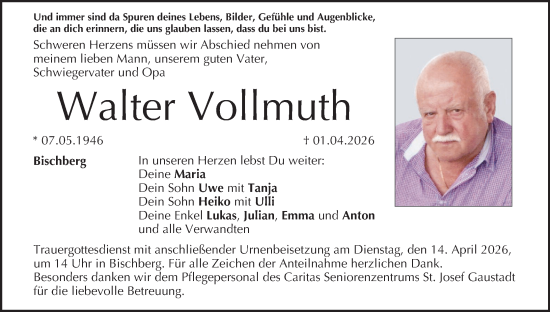 Anzeige von Walter Vollmuth von MGO
