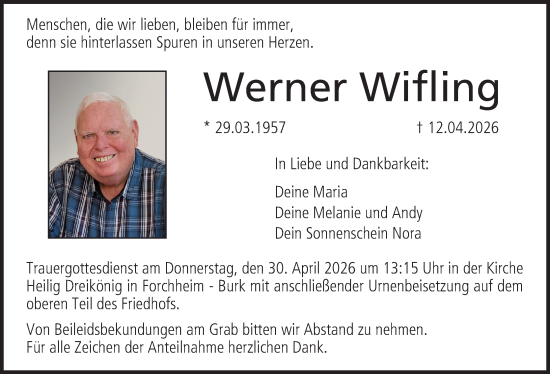 Anzeige von Werner Wifling von MGO