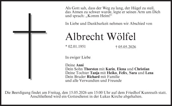 Anzeige von Albrecht Wölfel von MGO