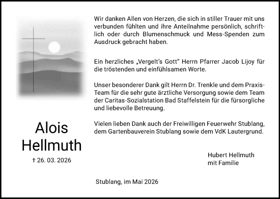 Anzeige von Alois Hellmuth von MGO