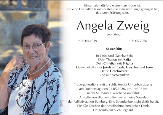 Anzeige von Angela Zweig von MGO