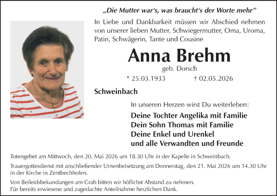 Anzeige von Anna Brehm von MGO