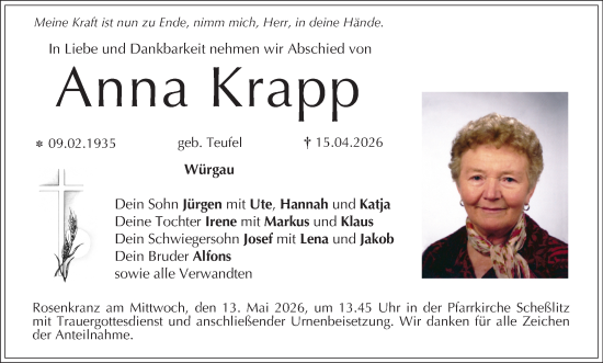 Anzeige von Anna Krapp von MGO
