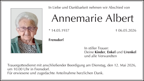 Anzeige von Annemarie Albert von MGO