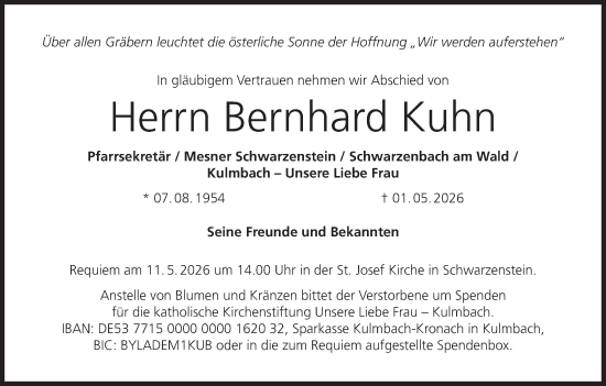 Anzeige von Bernhard Kuhn von MGO
