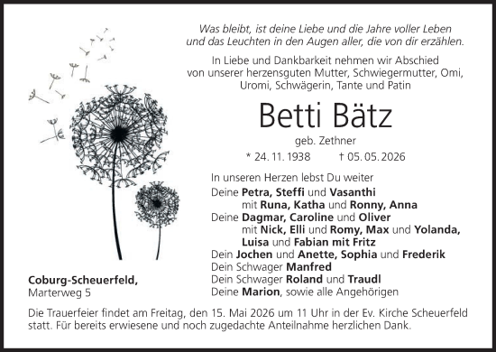 Anzeige von Betti Bätz von MGO