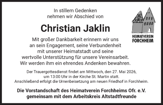 Anzeige von Christian Jaklin von MGO
