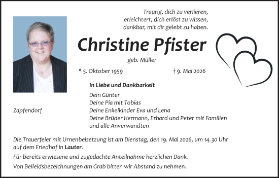 Anzeige von Christine Pfister von MGO