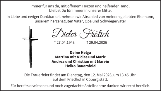 Anzeige von Dieter Frölich von MGO