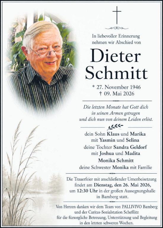 Anzeige von Dieter Schmitt von MGO
