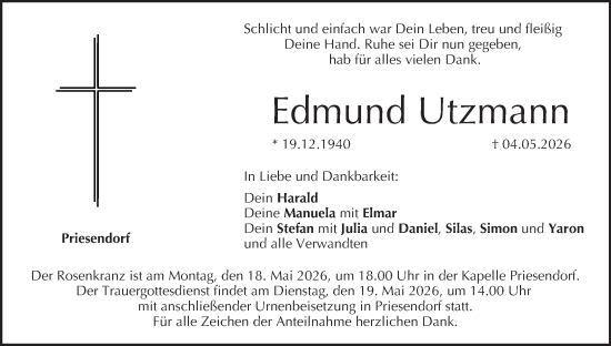 Anzeige von Edmund Utzmann von MGO